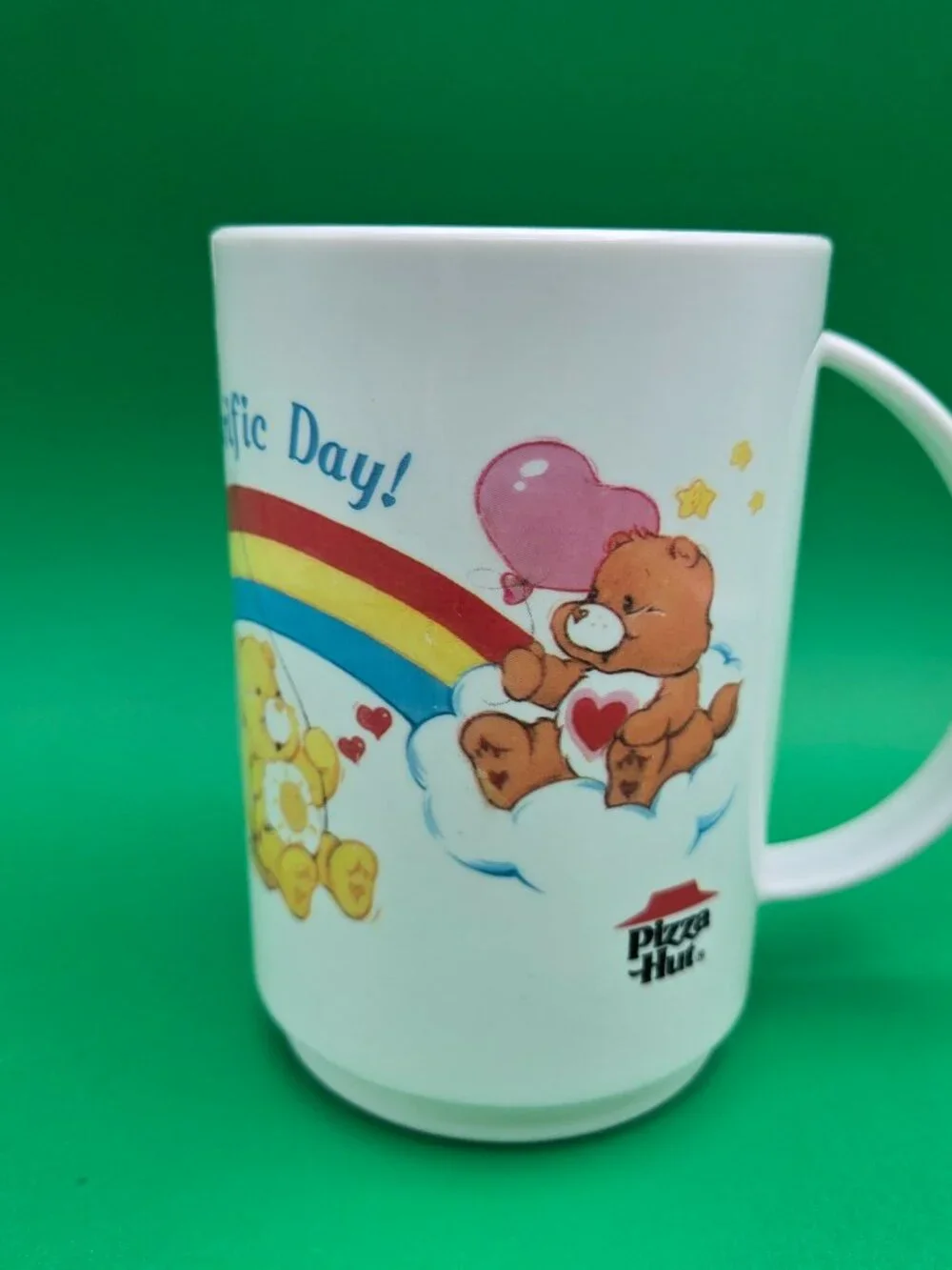 Pizza Hut: Care Bears Plastic Mug 1985 - Have A Bear-rific Day